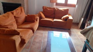 Divano 3 posti e divano 2 posti arancione