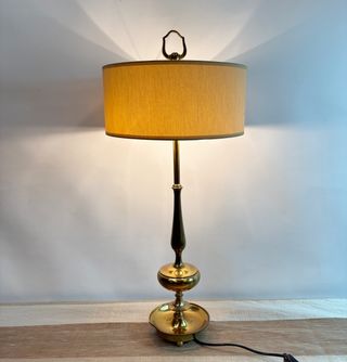 Pareja Lámparas Antiguas Metal Dorado