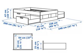 Estructura de cama con almacenaje con somier
