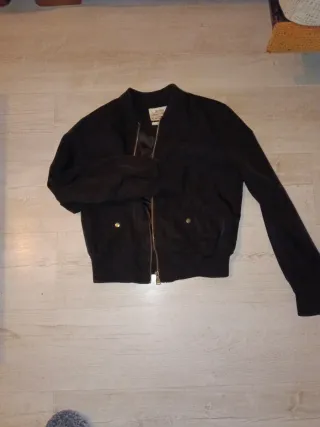 Chaqueta bomber negra mujer