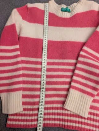 Jersey Benetton rayas rosa y blanco