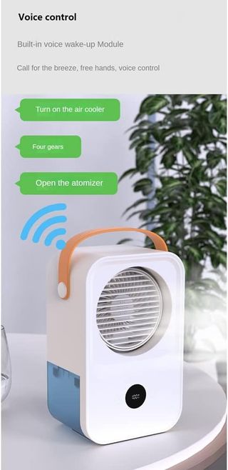 Ventilador Portátil USB Blanco y Naranja