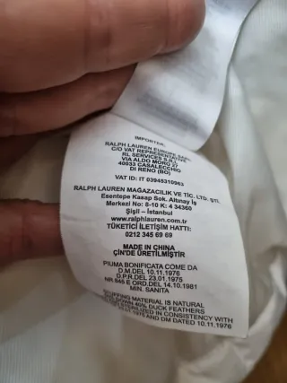 Plumífero Ralph Lauren Blanco con Capucha desmonta