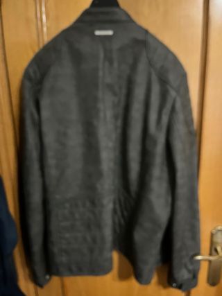 Cazadora Piel Springfield Hombre Gris/Beige