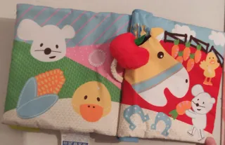 Libros los contrarios y texturas.Sonajero.