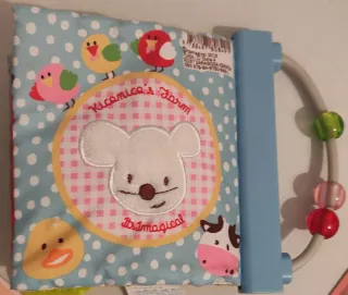 Libros los contrarios y texturas.Sonajero.