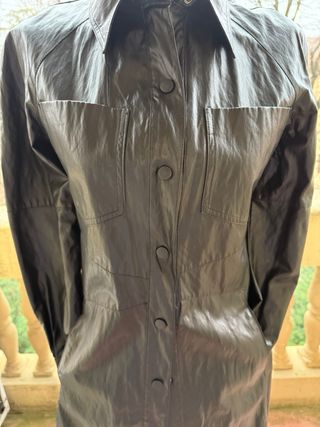 Zara abito camicia effetto pelle nero