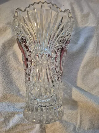 Jarrón de cristal con pájaros