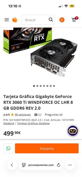 Gigabyte RTX 3060 Ti 8GB