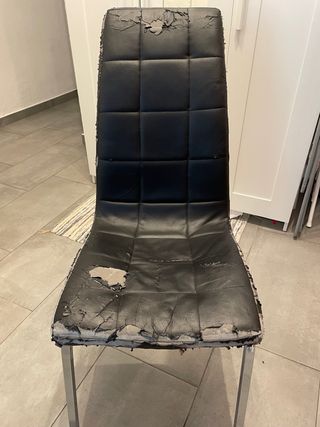 4 Sedie da Pranzo in Pelle Nera