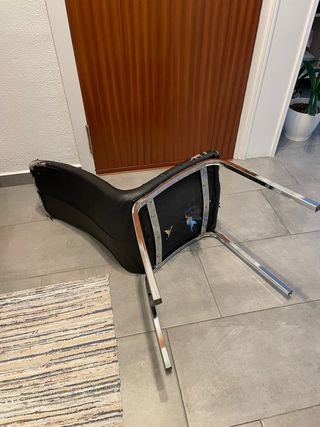 4 Sedie da Pranzo in Pelle Nera