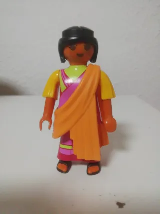 Playmobil figura mujer naranja y rosa