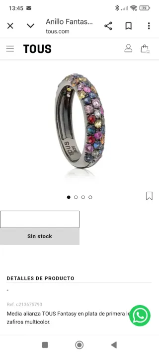 Anillo Tous Fantasy Multicolor Plata