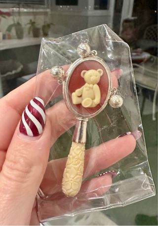 Sonajero Bebé Vintage Camafeo Plata