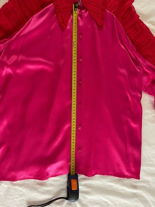 Blusa seda Uterqüe rosa y roja