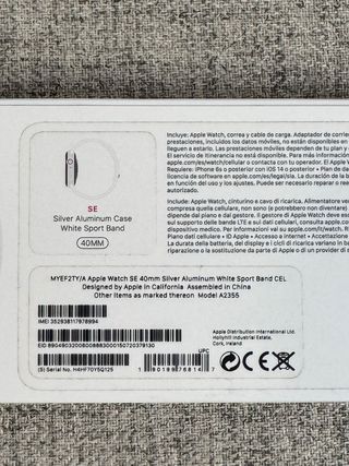 Apple Watch SE 1 40mm GPS + Cellular