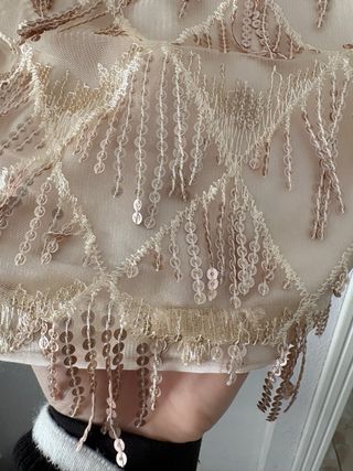 Falda Shein lentejuelas doradas Talla S