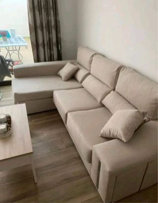 Sofá modular gris tela