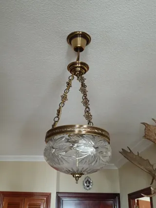 Lámpara Techo Bronce y Cristal Murano 30cm