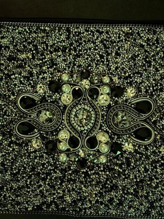 Bolso de fiesta Chela negro y plateado