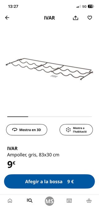 Botellero Metálico para Estantería IVAR Ikea