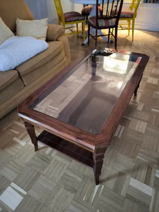 Mesa de centro madera y cristal