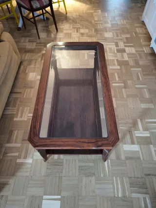 Mesa de centro madera y cristal