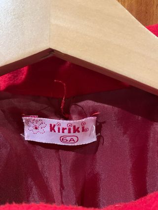 Abrigo de paño rojo 6 años