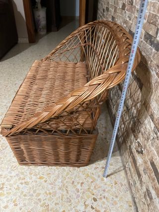 Sofá baúl de mimbre