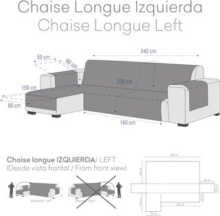 Fodera per Chaise Longue EYSA in Cotone Beige