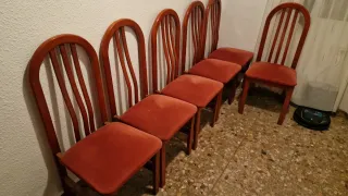 6 Sedie da Pranzo in Legno Marrone