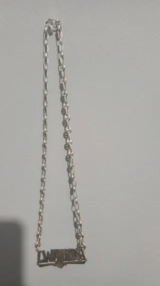 Cadena de plata con nombre LWADD