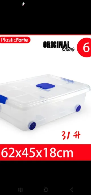 Caja Plástico Transparente con Ruedas