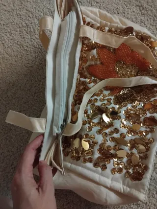 Bolso Pelletteria Moda Dorado y Naranja