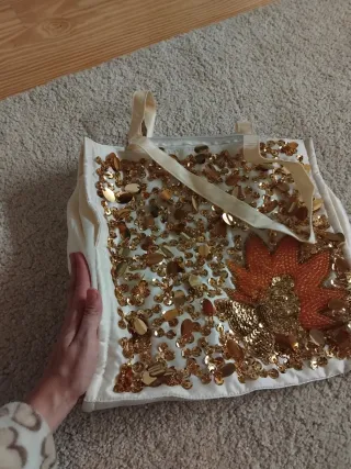 Bolso Pelletteria Moda Dorado y Naranja