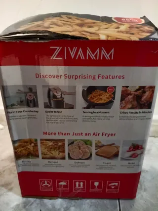 Freidora de aire ZIVAMM negra y dorada