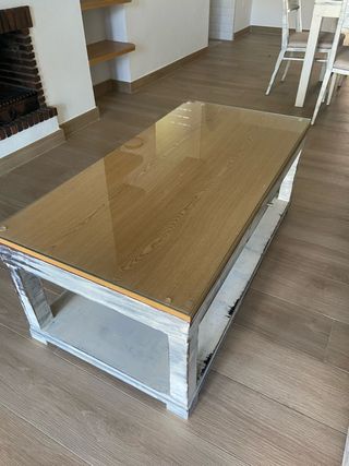 Mesa de centro madera y cristal