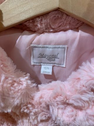 Abrigo pelo rosa 116 cm (6 años)