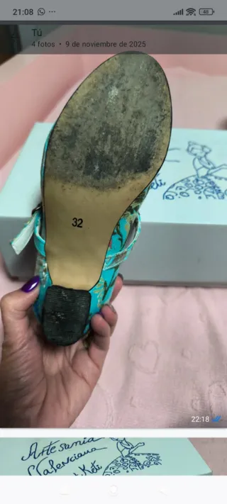 Traje Regional Fallera Niña Azul y Blanco