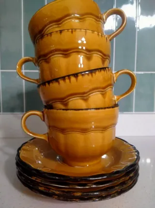 Set 4 Tazze Pagnossin Ceramica Giallo