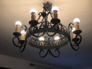 Lámpara de techo rústica forjada