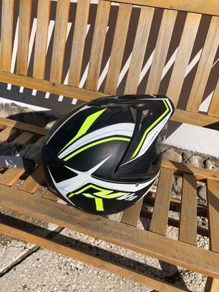 Casco Moto Trail Negro y Verde