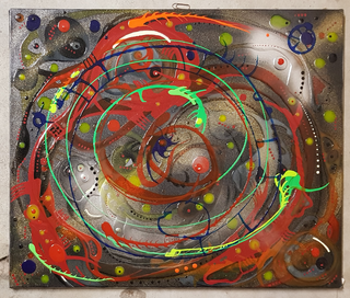 circolo quadro moderno astratto originale su tela