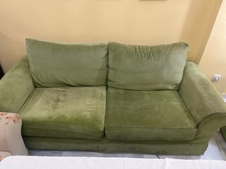 Divano 2 e 3 posti in velluto verde