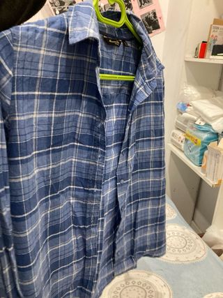 Camisa cuadros azul Massimo Dutti
