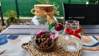 Barattoli Decorativi Vetro con Ciliegia e Fiocco