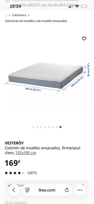 Cama Vesteröy y somier Vevelstad 135x190 IKEA
