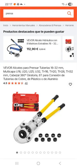 Tenaza Prensadora Multicapa