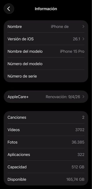 iPhone 15 Pro 512GB Titanio Negro