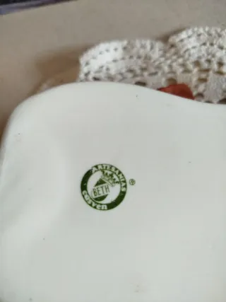 Benditera Antigua Porcelana y Oro